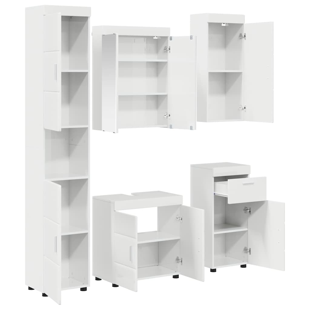 Set namještaja za kupaonicu TULUM 5 pcs Visoki sjaj bijela