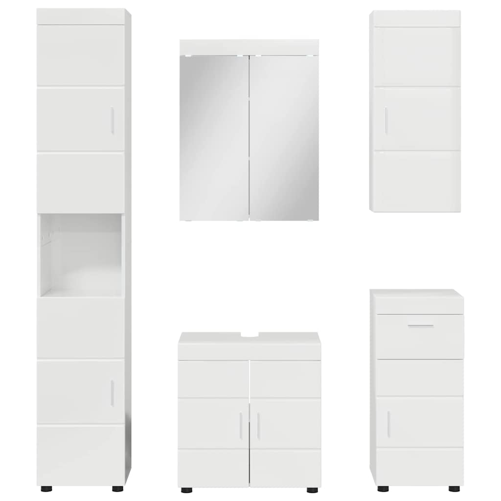 Set namještaja za kupaonicu TULUM 5 pcs Visoki sjaj bijela