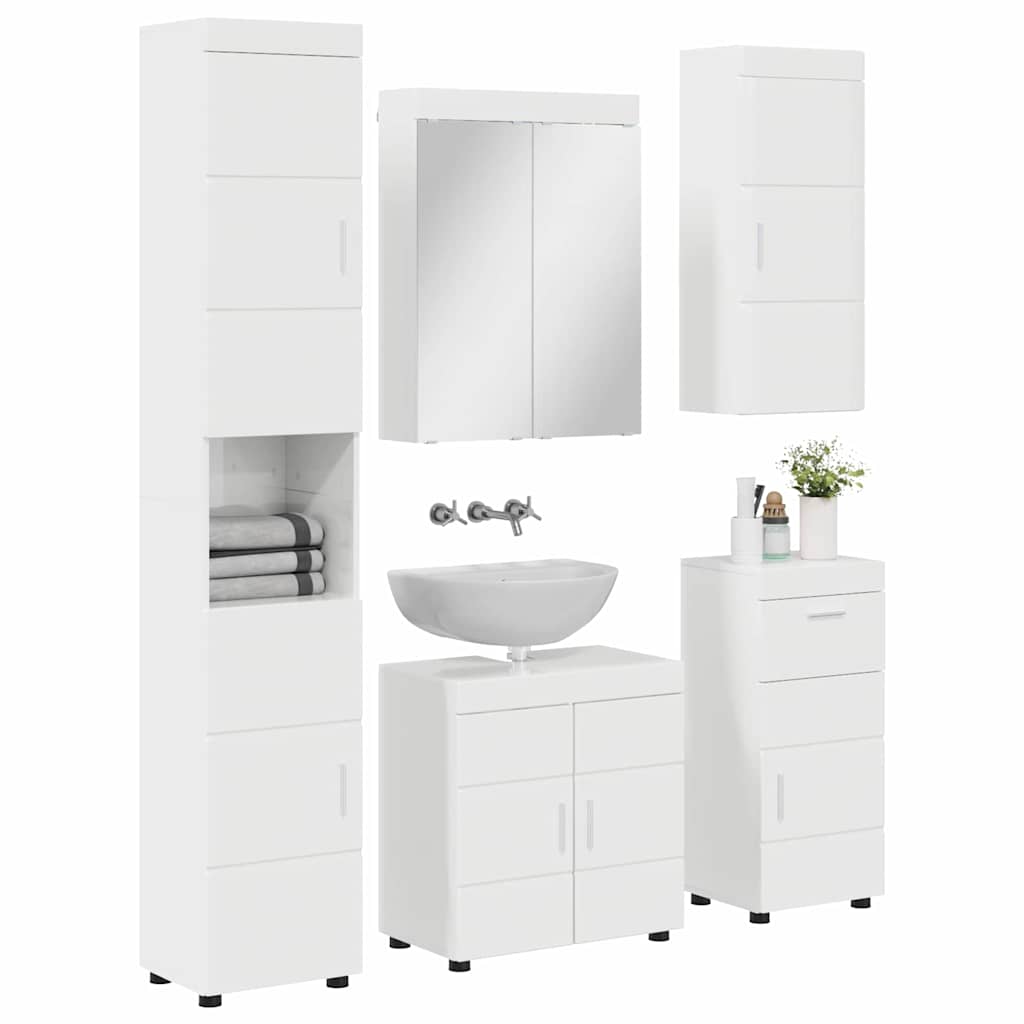 Set namještaja za kupaonicu TULUM 5 pcs Visoki sjaj bijela