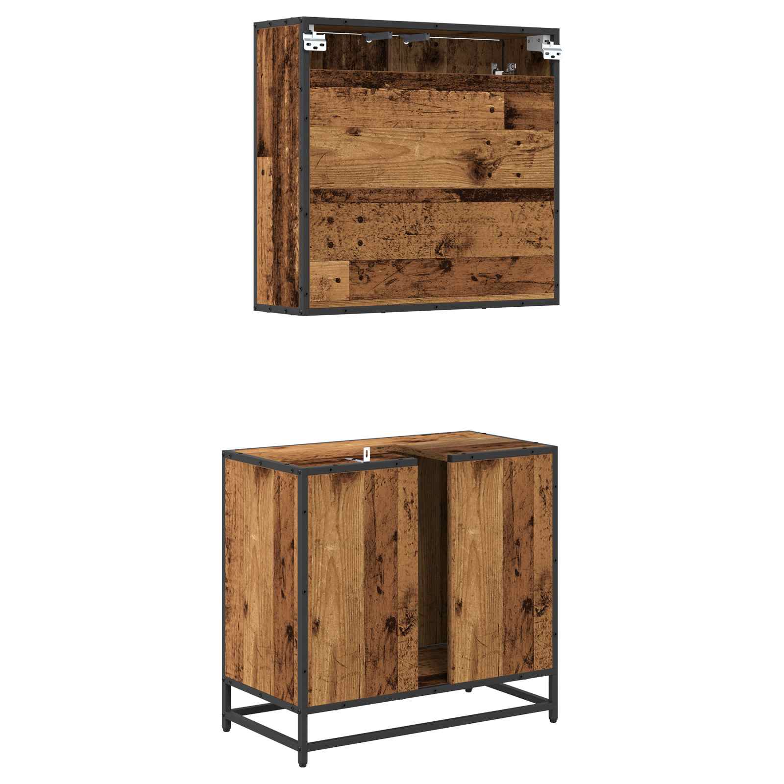 Set namještaja za kupaonicu 2 pcs Staro drvo Konstruirano drvo