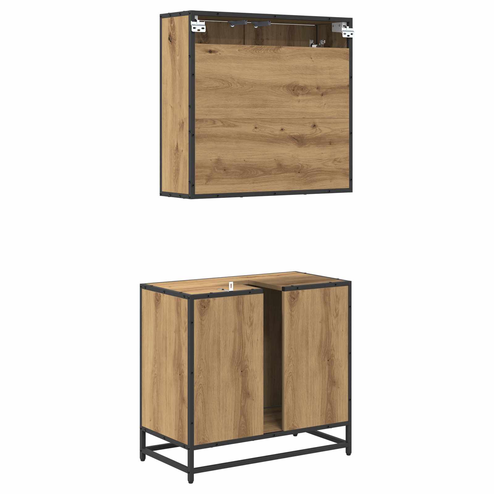 Set namještaja za kupaonicu s ladicama 2 pcs Umjetnički hrast