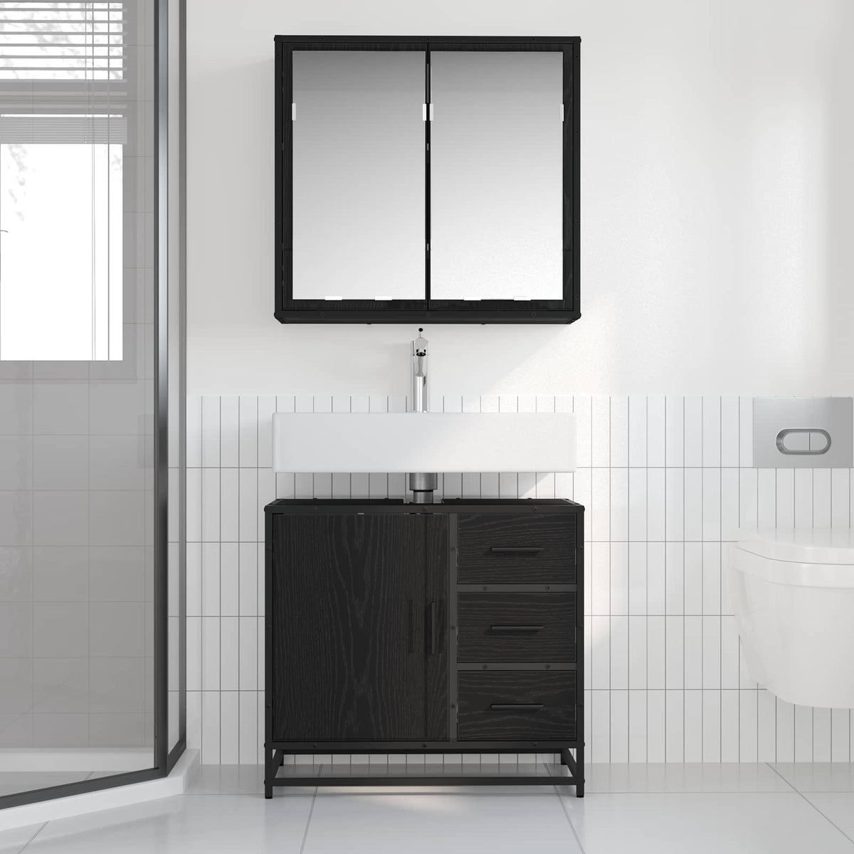 Set namještaja za kupaonicu 2 pcs Konstruirano drvo