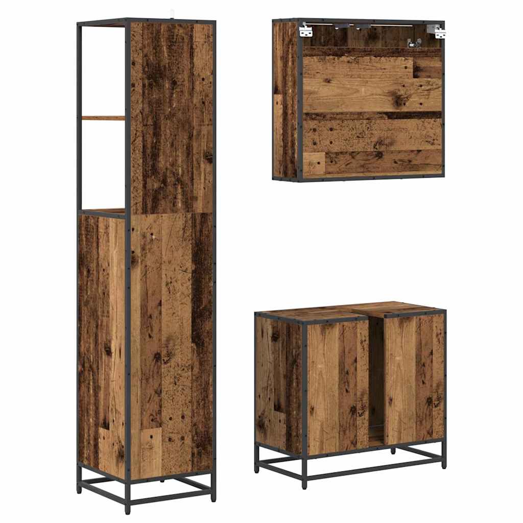 Set namještaja za kupaonicu 3 pcs Staro drvo Konstruirano drvo