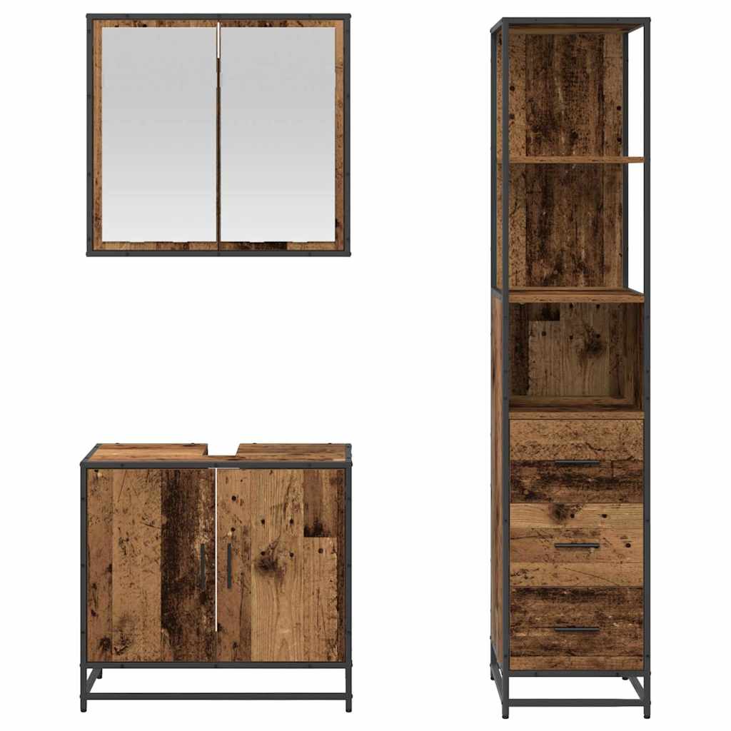 Set namještaja za kupaonicu 3 pcs Staro drvo Konstruirano drvo
