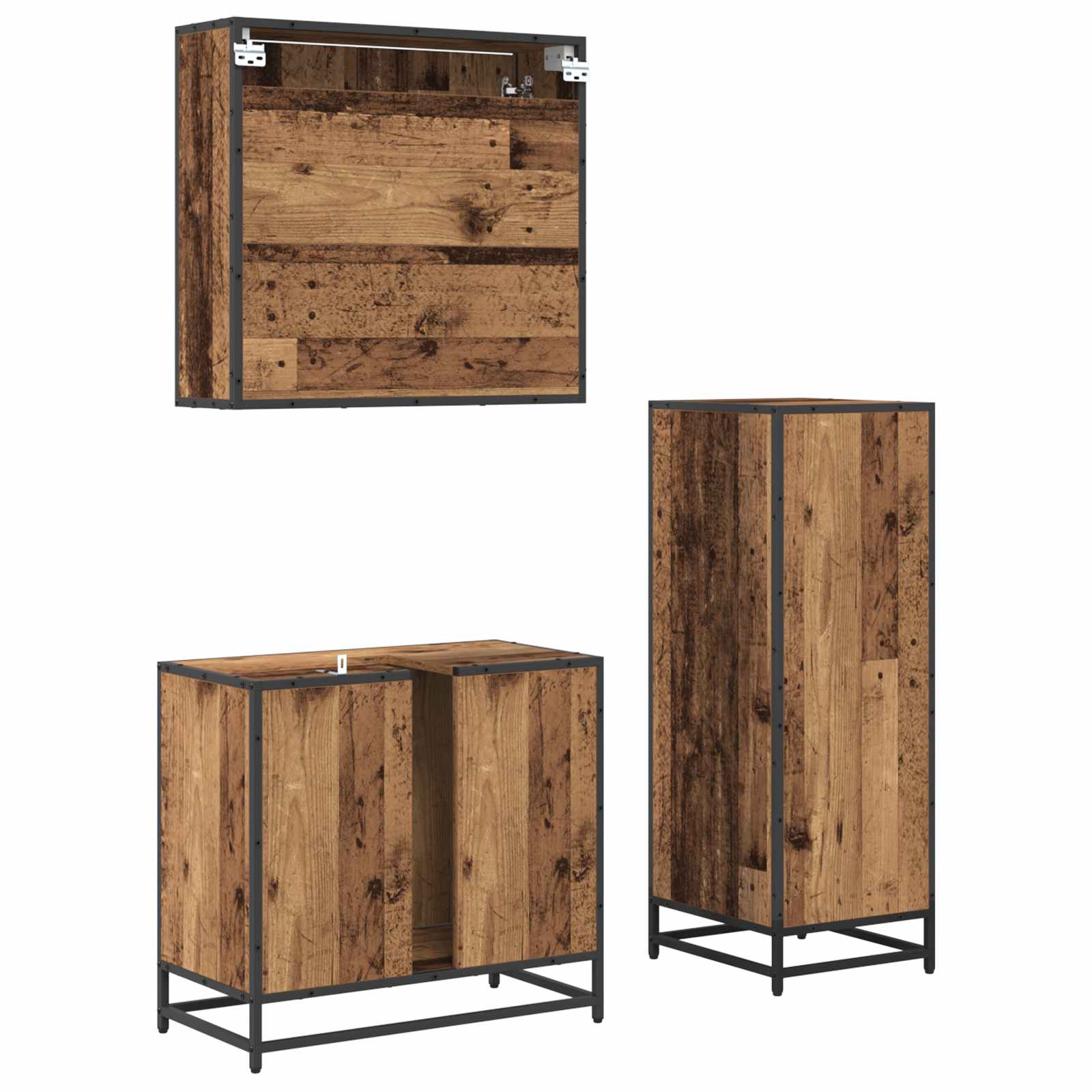 Set namještaja za kupaonicu 3 pcs Staro drvo Konstruirano drvo