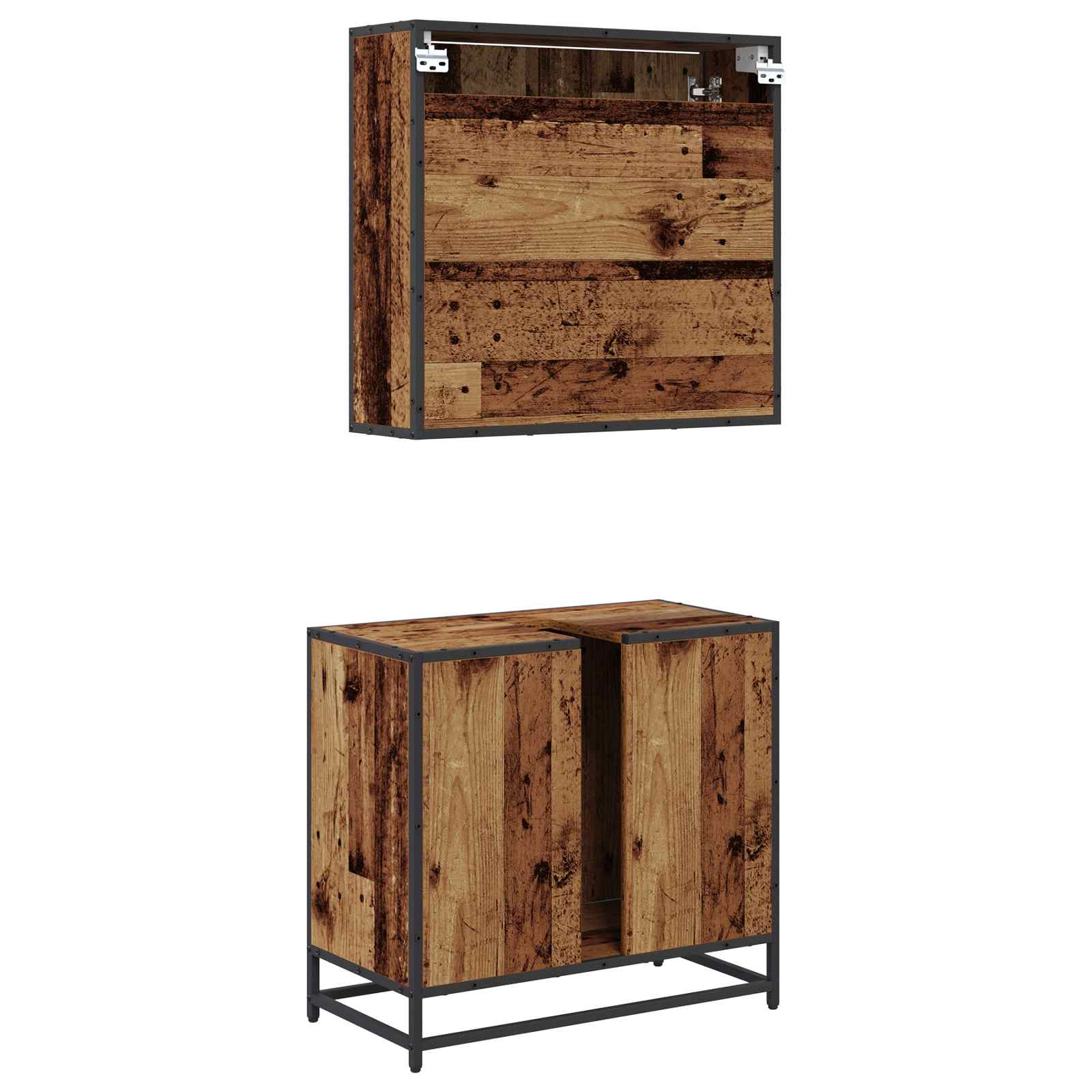 Set namještaja za kupaonicu 2 pcs Staro drvo Konstruirano drvo