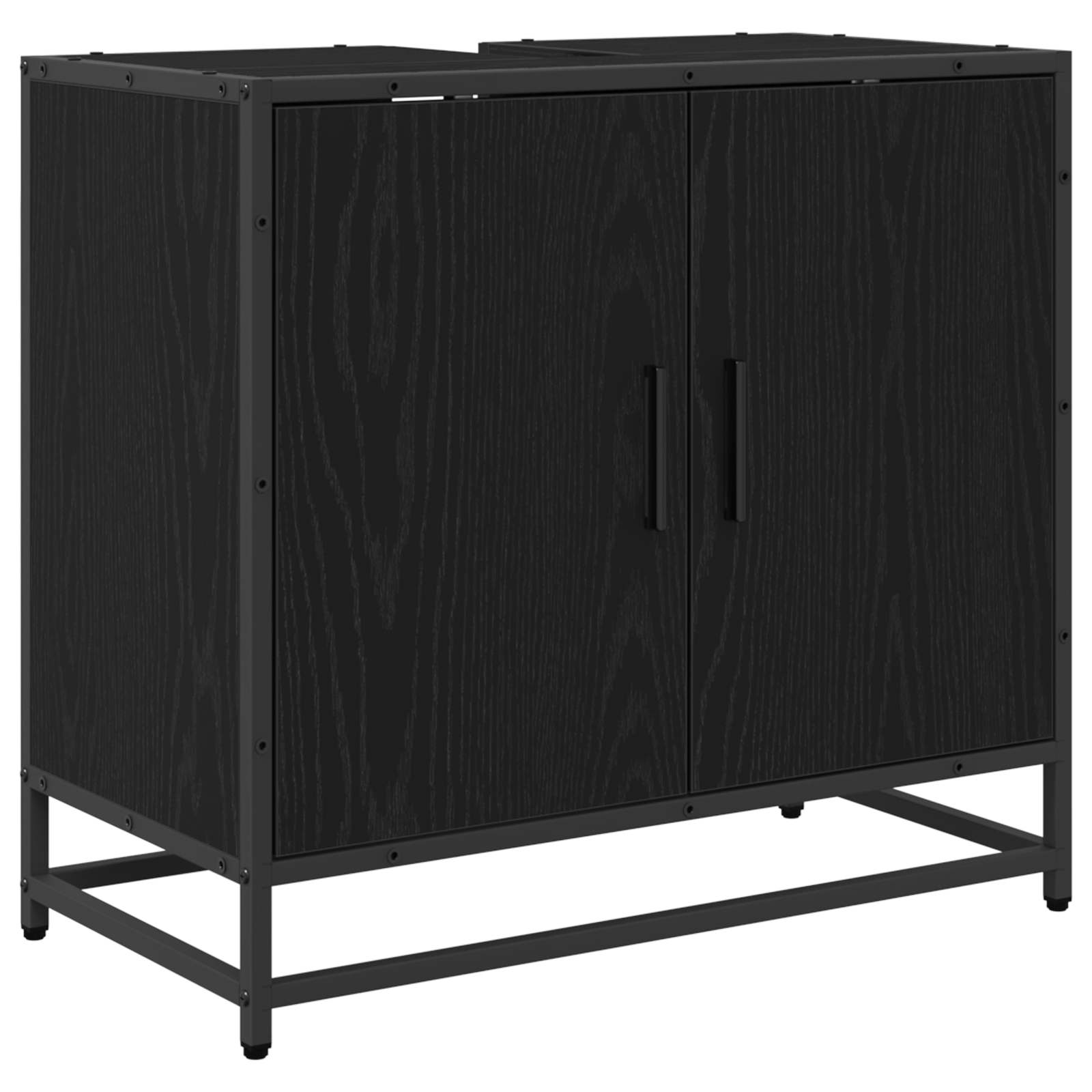 Set namještaja za kupaonicu 2 pcs Crni hrast Konstruirano drvo