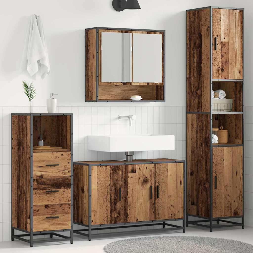 Set namještaja za kupaonicu 3 pcs Staro drvo Konstruirano drvo
