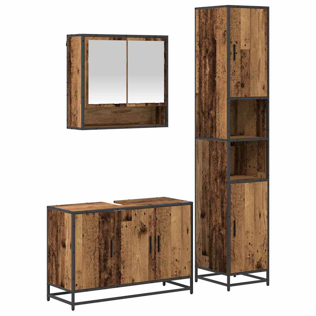 Set namještaja za kupaonicu 3 pcs Staro drvo Konstruirano drvo
