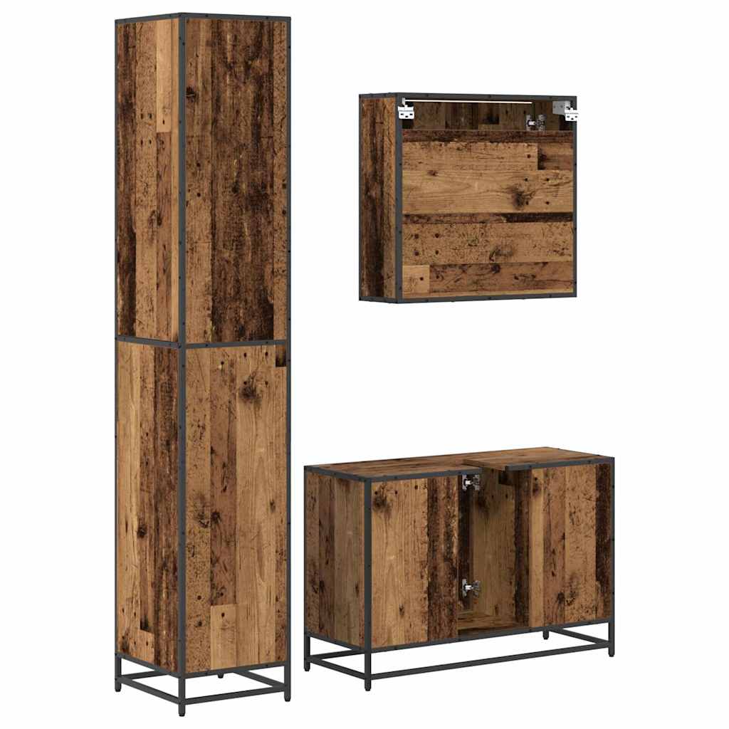 Set namještaja za kupaonicu 3 pcs Staro drvo Konstruirano drvo