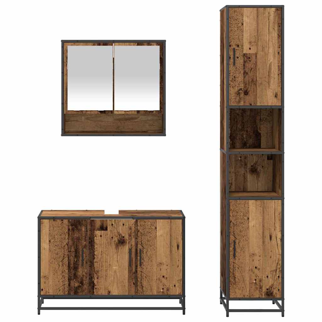 Set namještaja za kupaonicu 3 pcs Staro drvo Konstruirano drvo