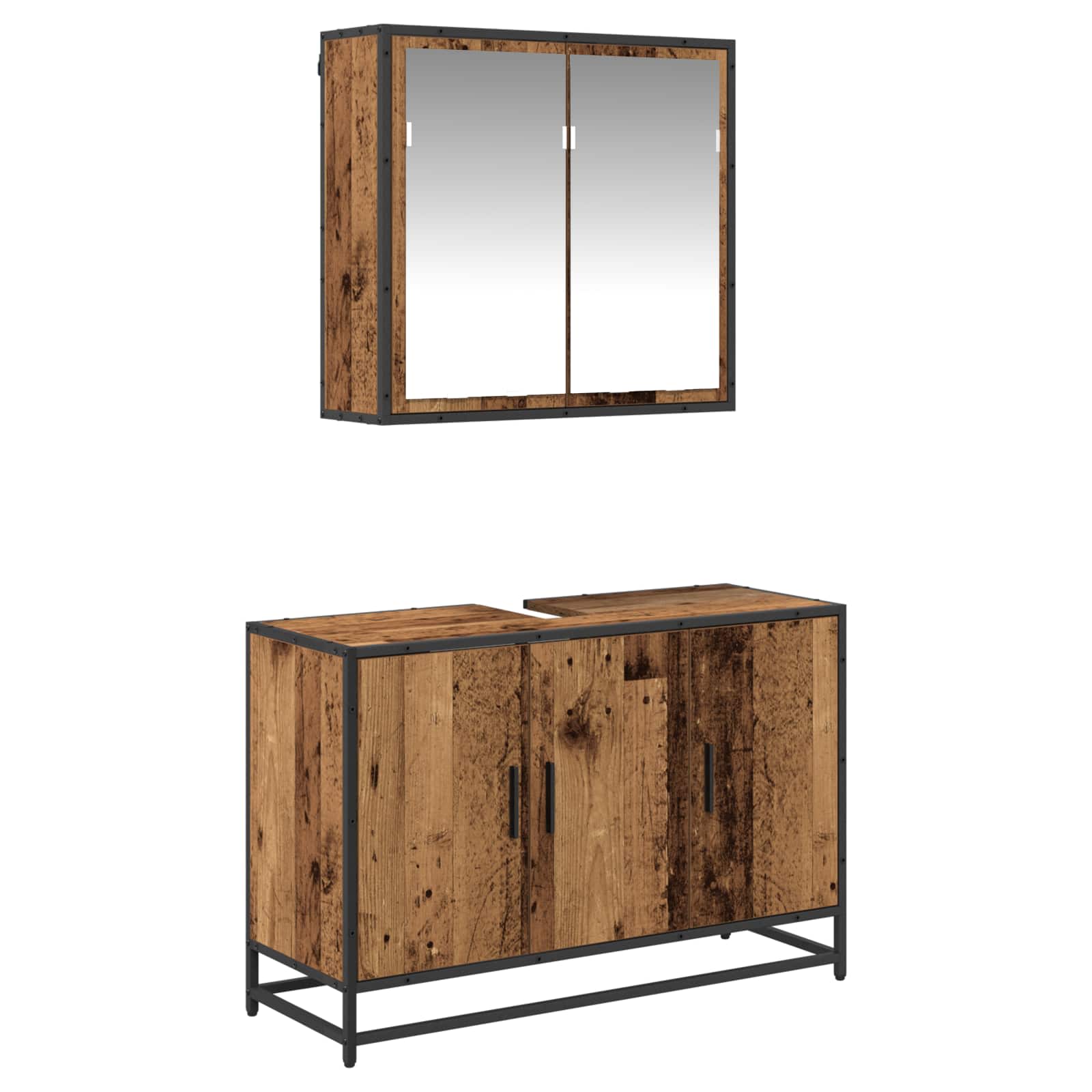 Set namještaja za kupaonicu 2 pcs Staro drvo Konstruirano drvo