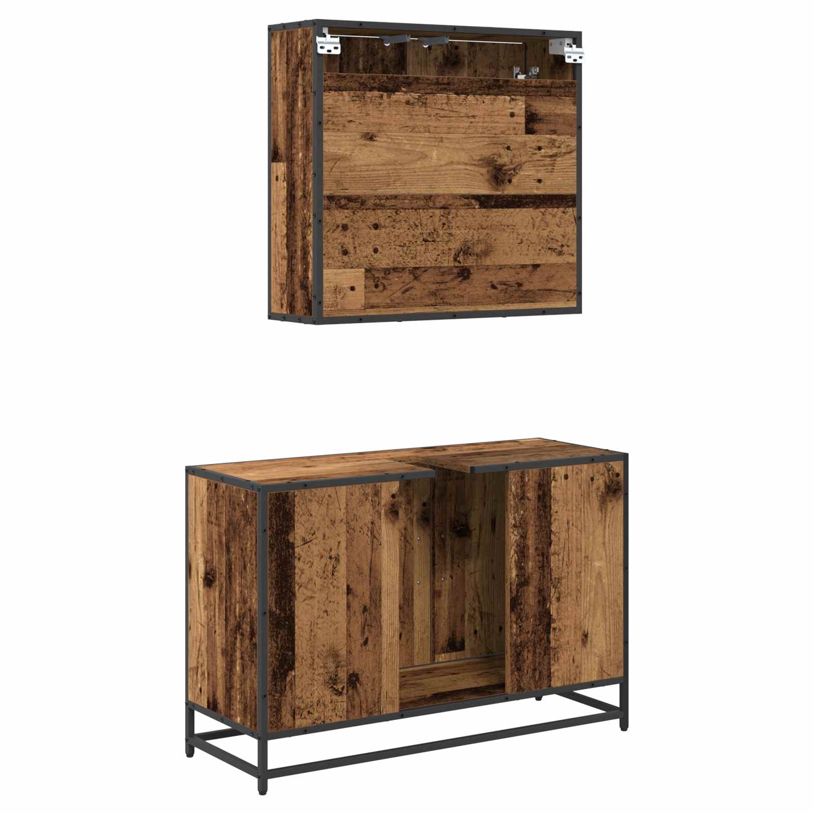 Set namještaja za kupaonicu 2 pcs Staro drvo Konstruirano drvo