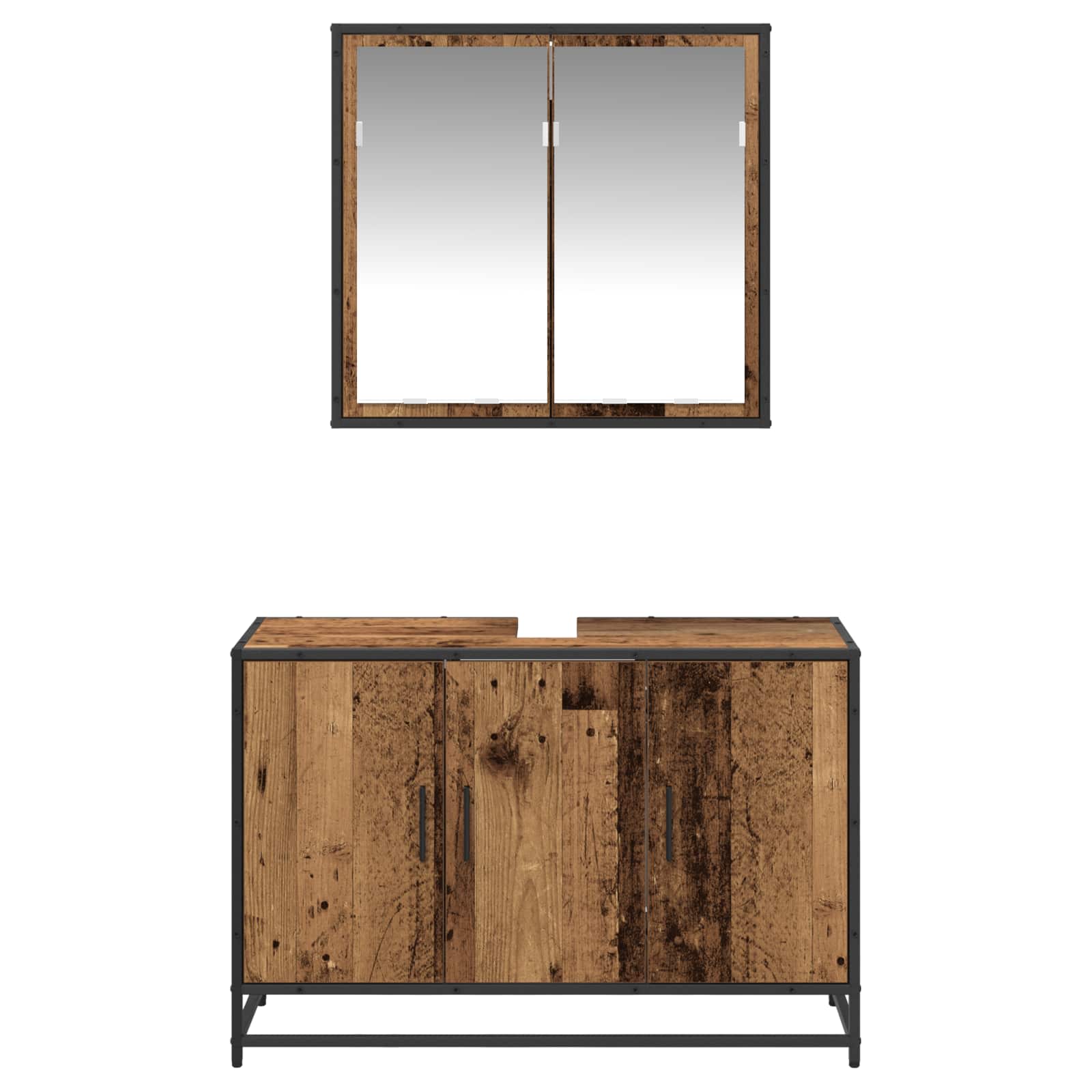 Set namještaja za kupaonicu 2 pcs Staro drvo Konstruirano drvo