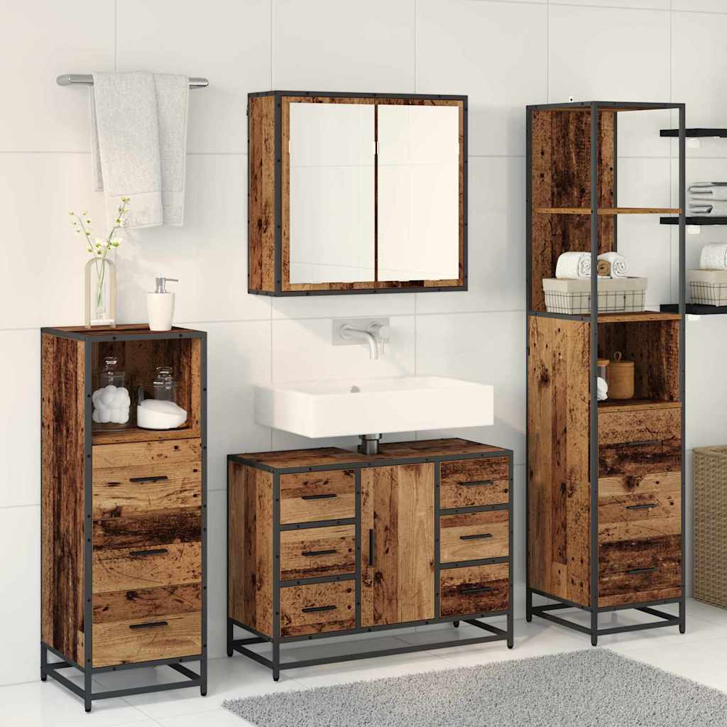 Set namještaja za kupaonicu 3 pcs Staro drvo Konstruirano drvo