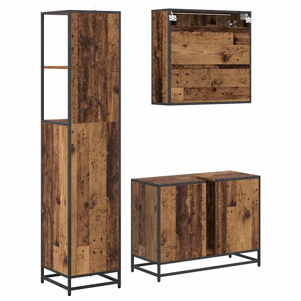 Set namještaja za kupaonicu 3 pcs Staro drvo Konstruirano drvo