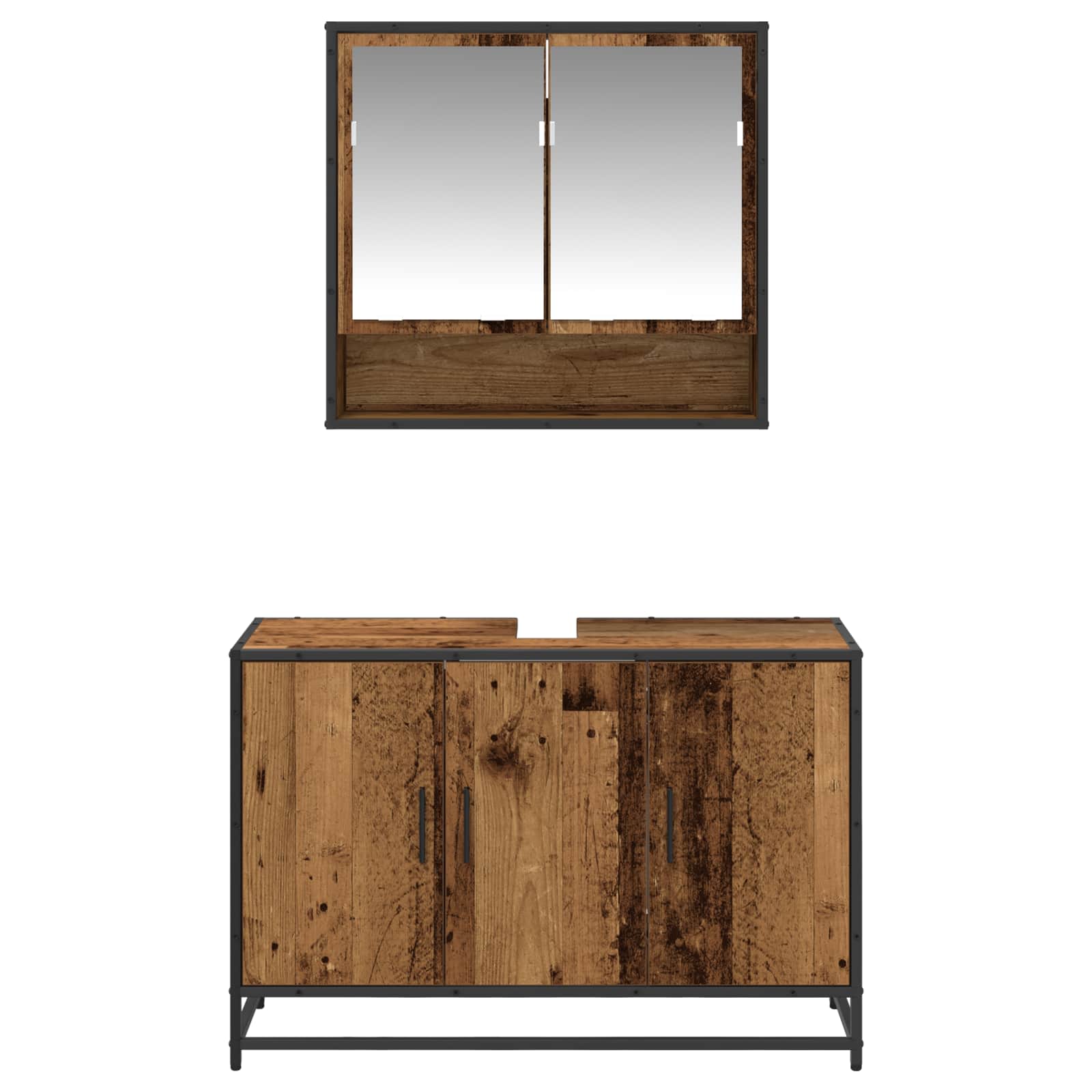 Set namještaja za kupaonicu 2 pcs Staro drvo Konstruirano drvo