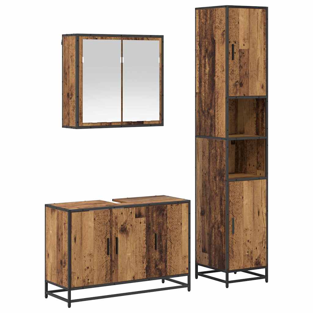 Set namještaja za kupaonicu 3 pcs Staro drvo Konstruirano drvo