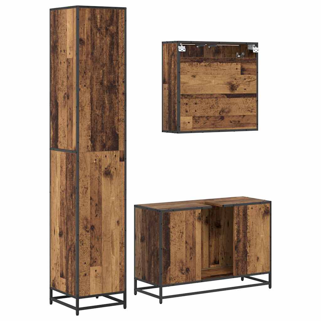 Set namještaja za kupaonicu 3 pcs Staro drvo Konstruirano drvo