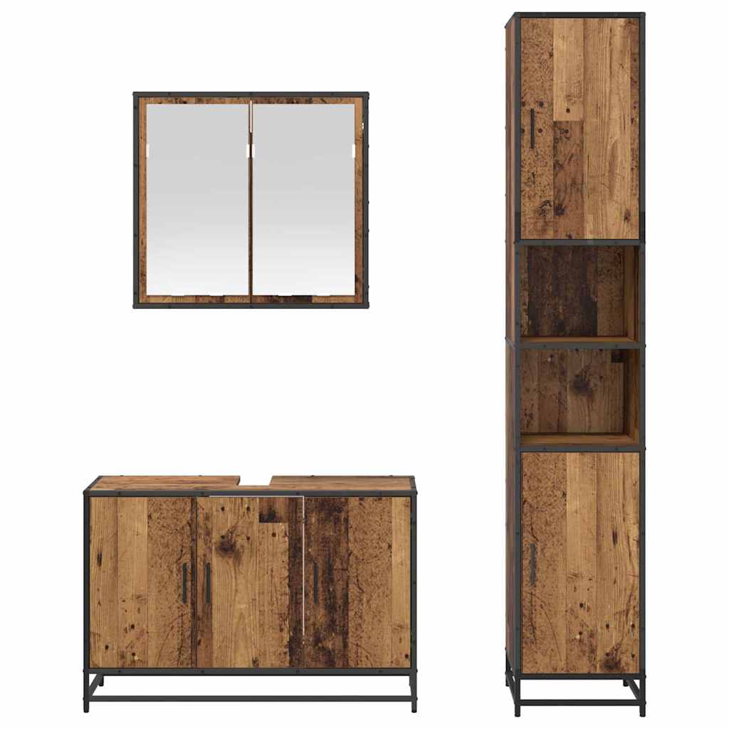 Set namještaja za kupaonicu 3 pcs Staro drvo Konstruirano drvo