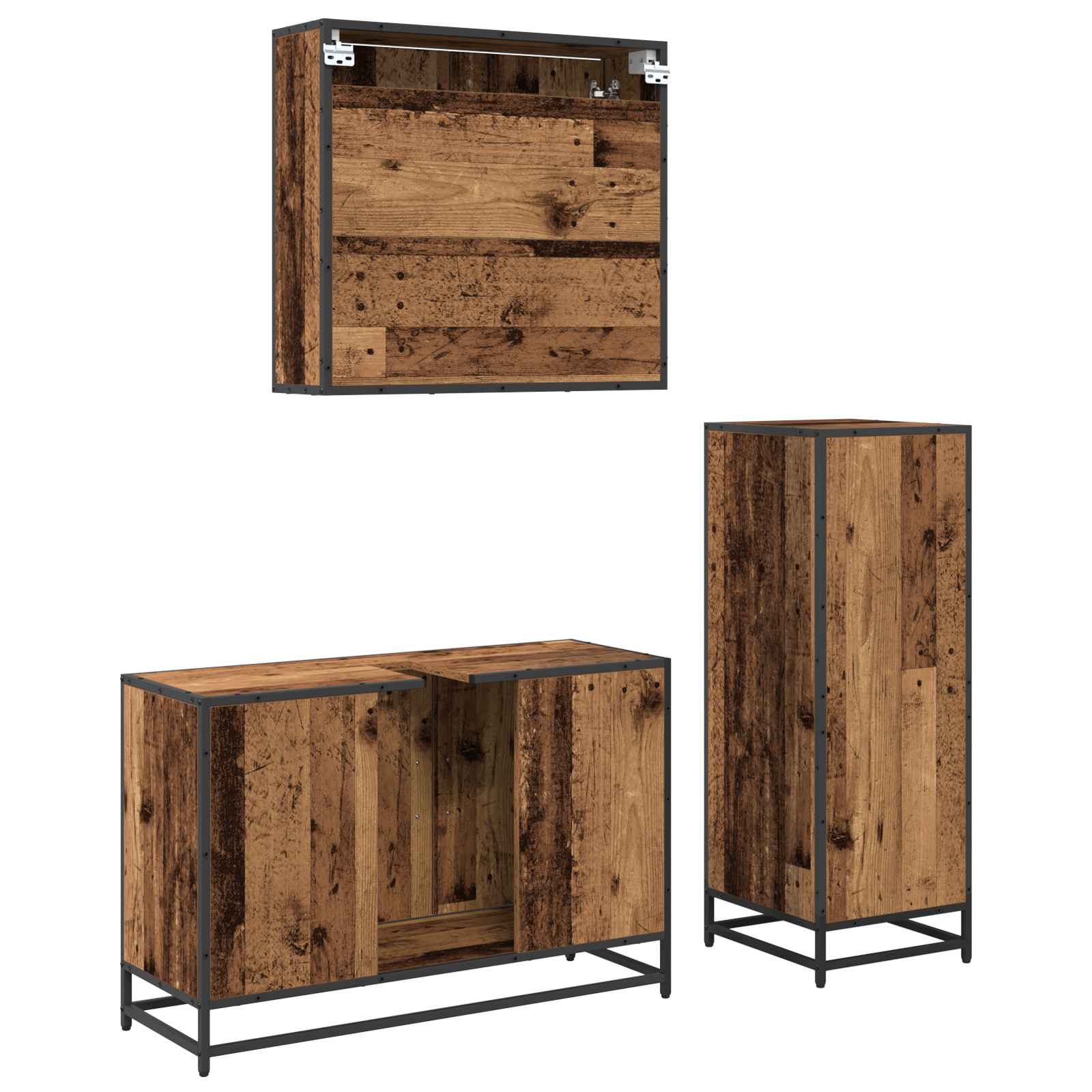 Set namještaja za kupaonicu 3 pcs Staro drvo Konstruirano drvo