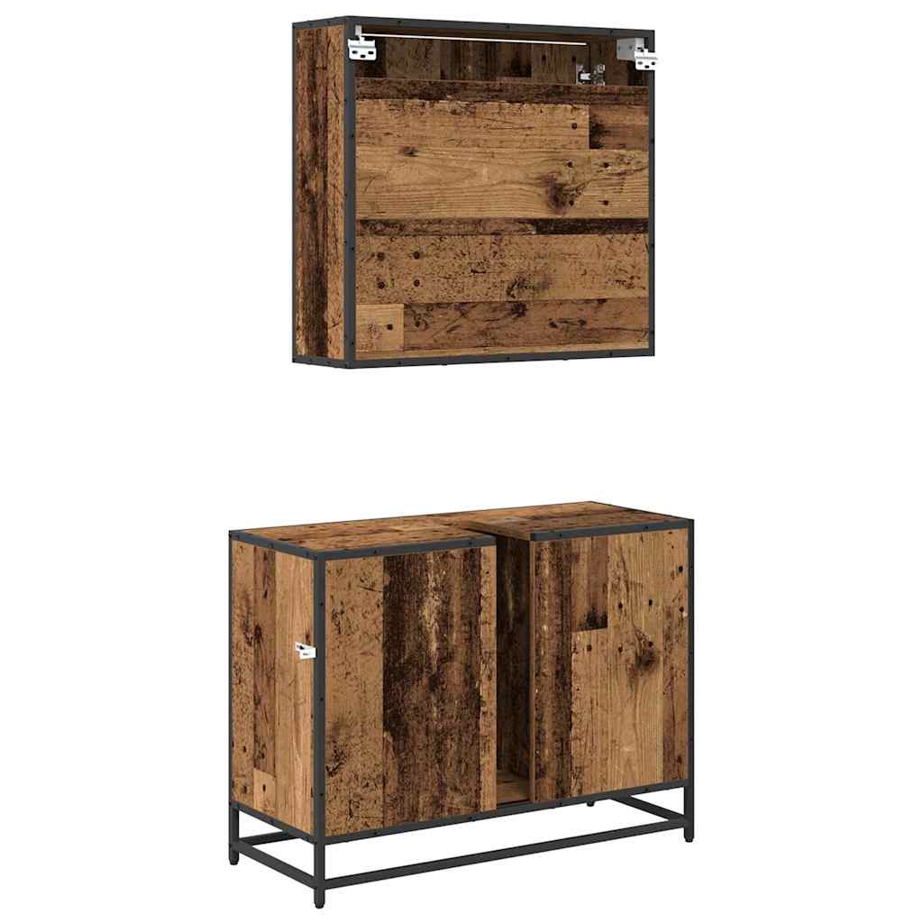 Set namještaja za kupaonicu 2 pcs Staro drvo Konstruirano drvo