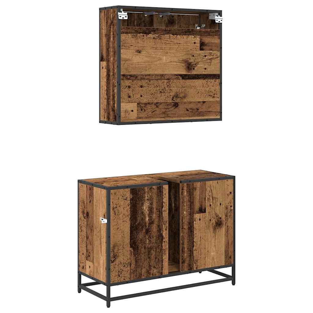 Set namještaja za kupaonicu 2 pcs Staro drvo Konstruirano drvo