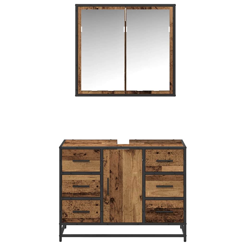 Set namještaja za kupaonicu 2 pcs Staro drvo Konstruirano drvo