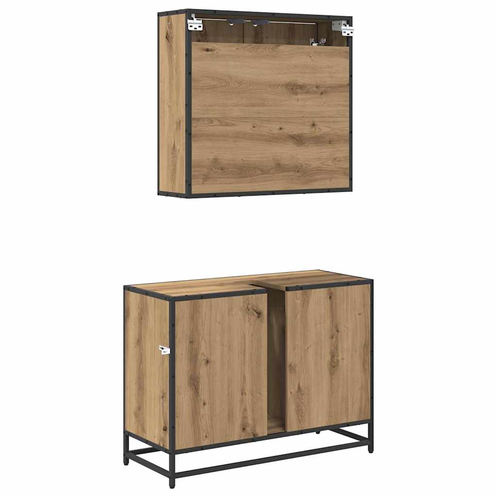 Set namještaja za kupaonicu s ladicama 2 pcs Umjetnički hrast