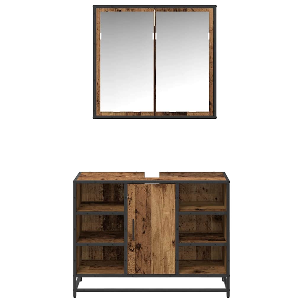Set namještaja za kupaonicu 2 pcs Staro drvo Konstruirano drvo