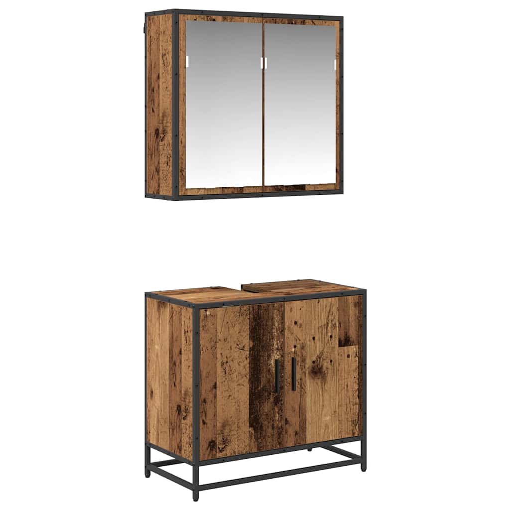 Set namještaja za kupaonicu 2 pcs Staro drvo Konstruirano drvo