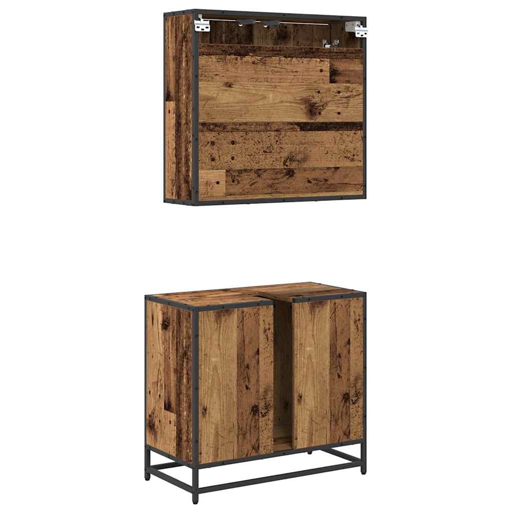 Set namještaja za kupaonicu 2 pcs Staro drvo Konstruirano drvo