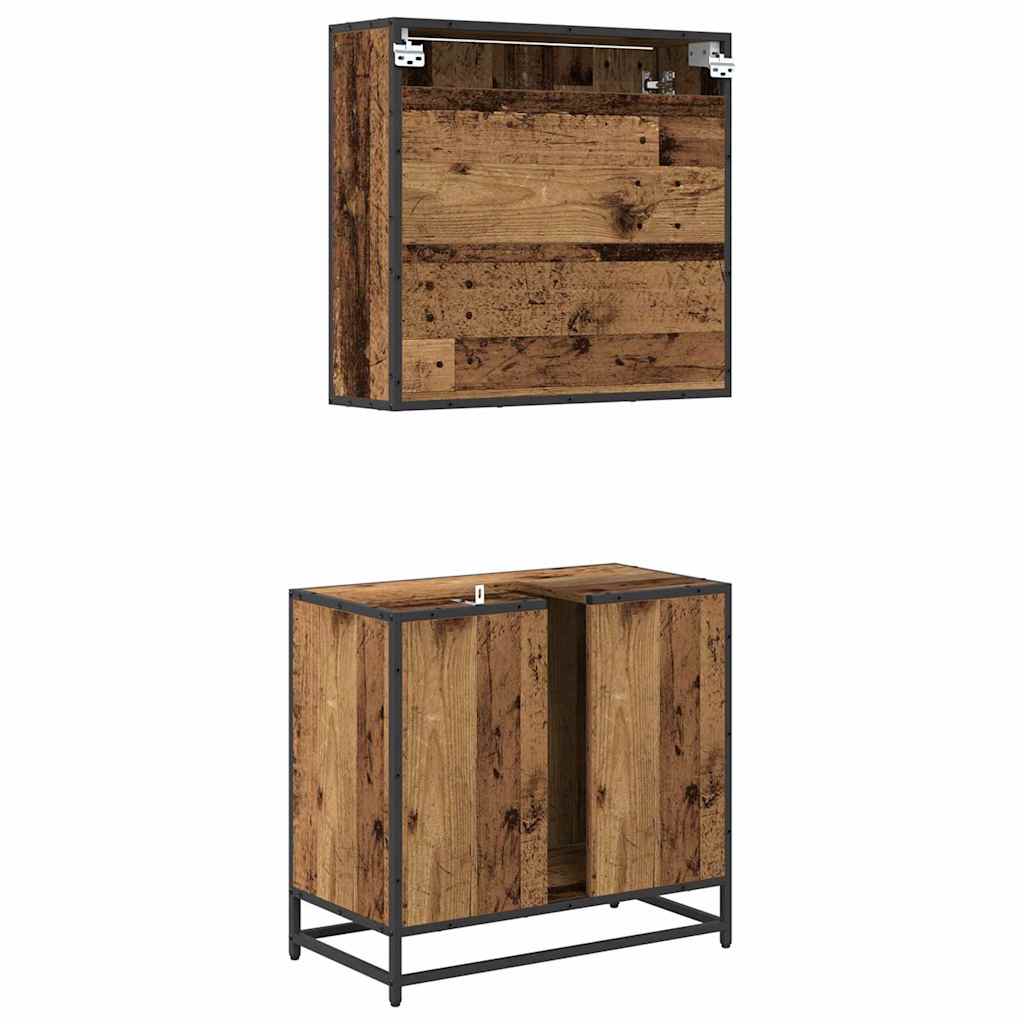 Set namještaja za kupaonicu 2 pcs Staro drvo Konstruirano drvo