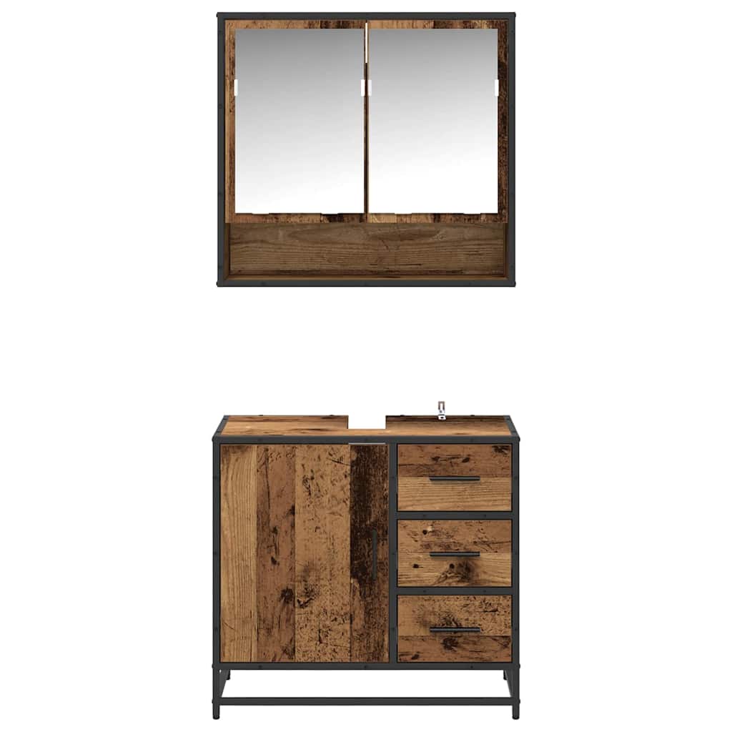 Set namještaja za kupaonicu 2 pcs Staro drvo Konstruirano drvo