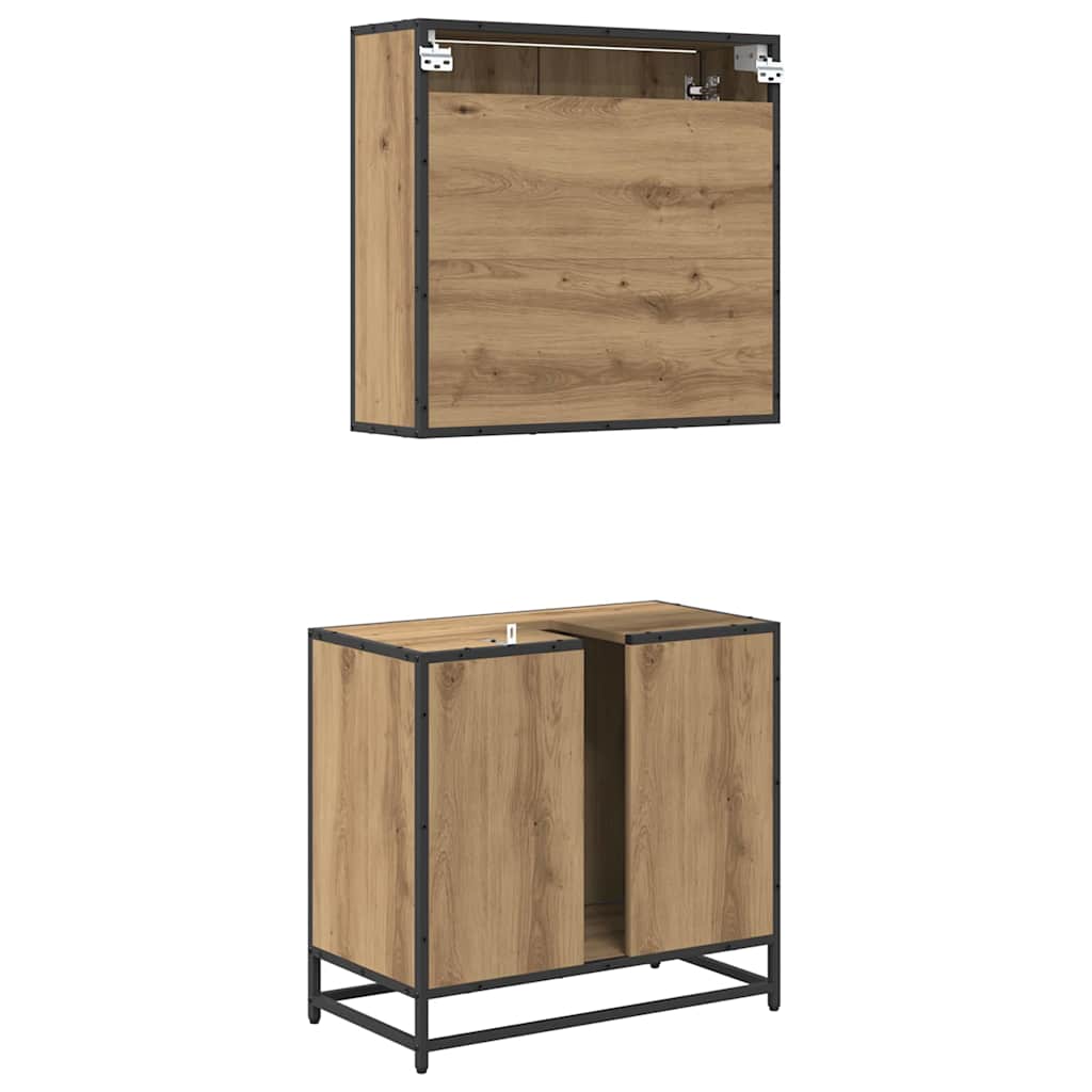 Set namještaja za kupaonicu s ladicama 2 pcs Umjetnički hrast