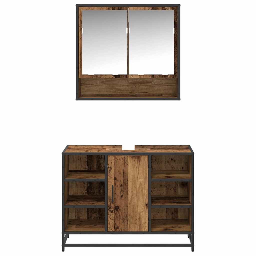 Set namještaja za kupaonicu 2 pcs Staro drvo Konstruirano drvo