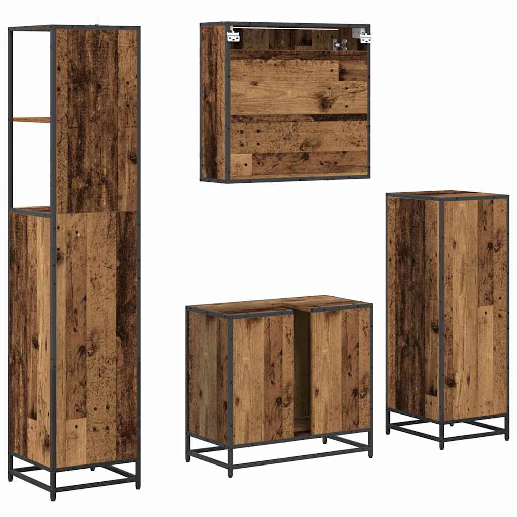 Set namještaja za kupaonicu 4 kom. Staro drvo 65 x 33 x 60 cm