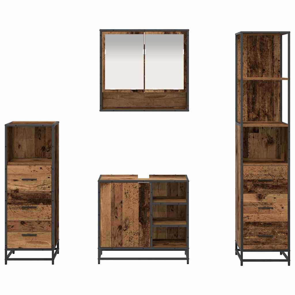 Set namještaja za kupaonicu 4 kom. Staro drvo 65 x 33 x 60 cm