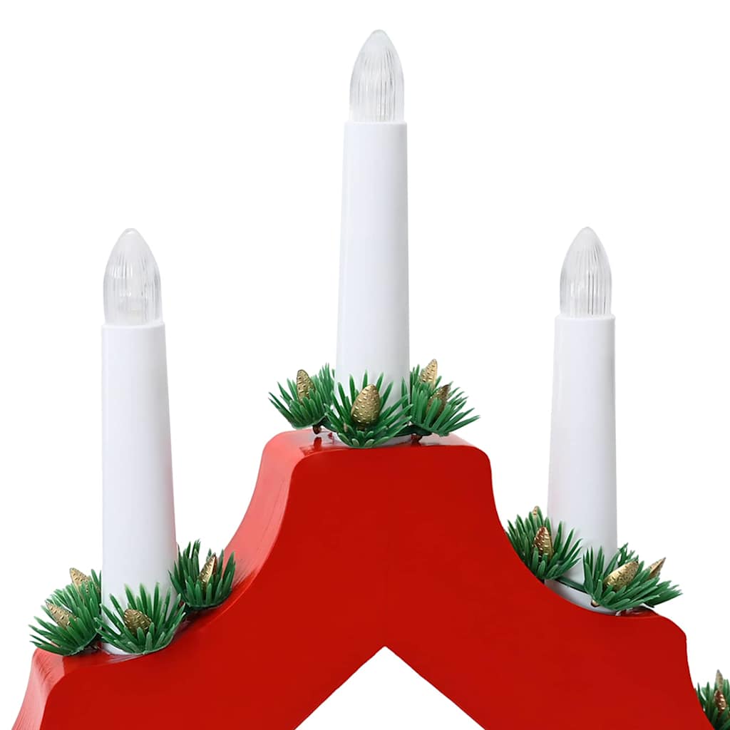 Most sa božićnim svijećama 3 pcs Crvena 39.5 x 5 x 29 cm