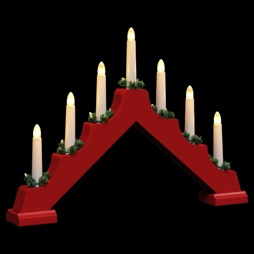 Most sa božićnim svijećama 3 pcs Crvena 39.5 x 5 x 29 cm