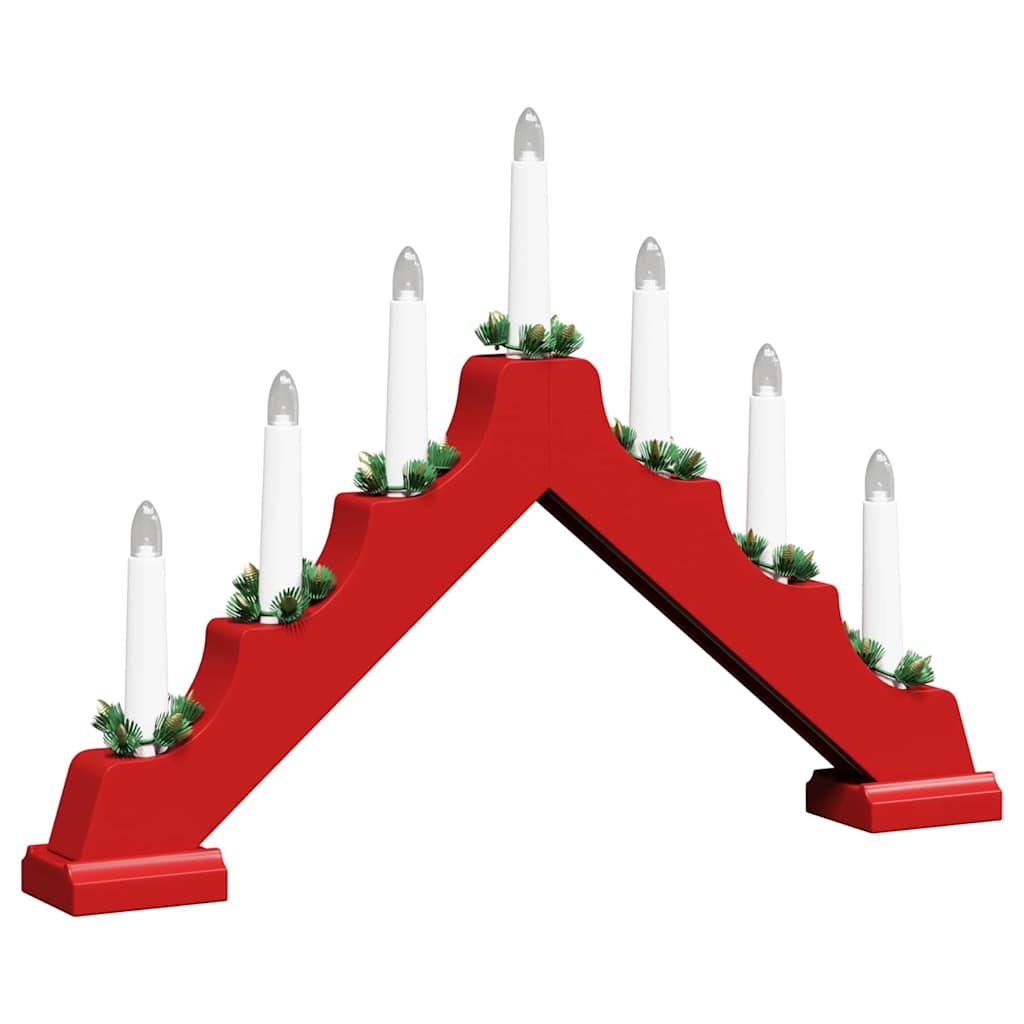 Most sa božićnim svijećama 3 pcs Crvena 39.5 x 5 x 29 cm