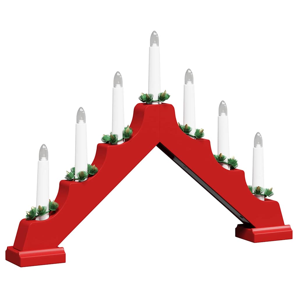 Most sa božićnim svijećama 3 pcs Crvena 39.5 x 5 x 29 cm