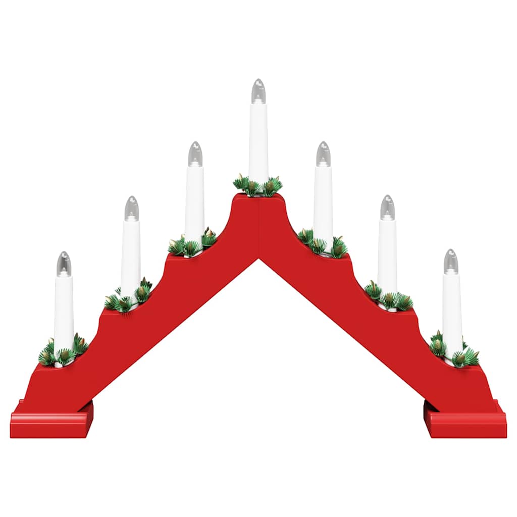 Most sa božićnim svijećama 3 pcs Crvena 39.5 x 5 x 29 cm