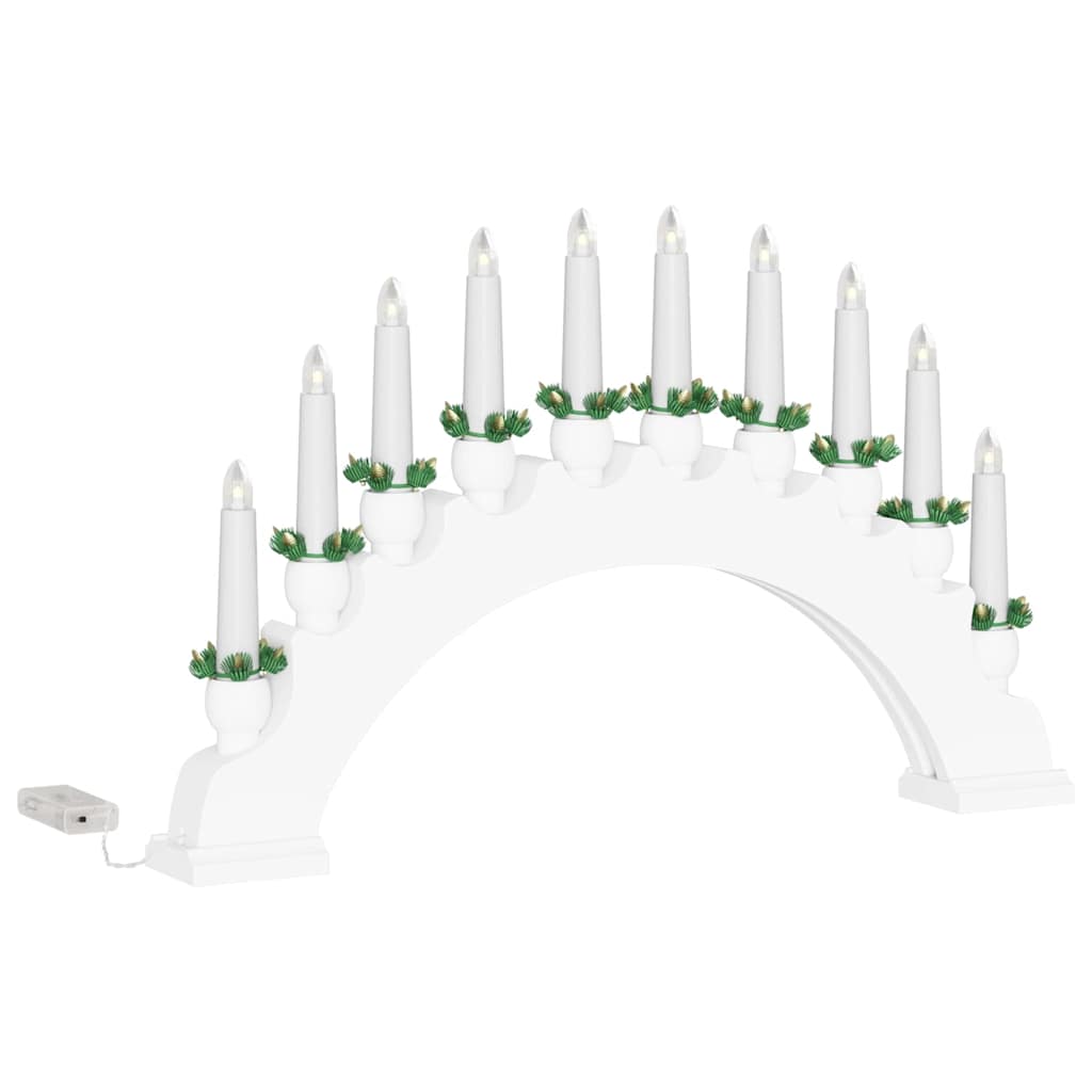 Božićni Svijećnjak s 10 LED Svijećama Smeđa 47 x 5 x 29 cm