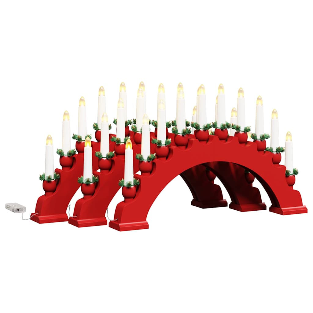 Božićni Svijećnjak s 10 LED Svijećama 3 pcs Crvena