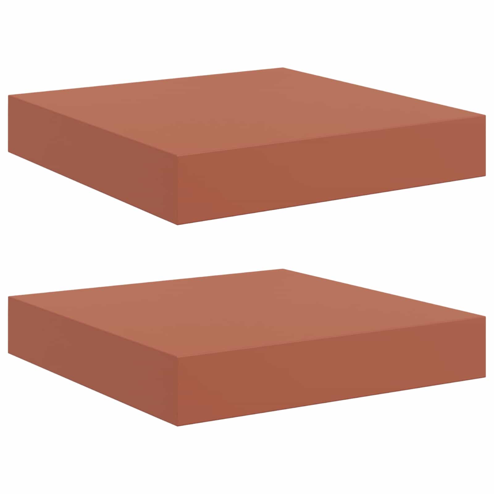 Polica na zidu 2 pcs Crvena 23 x 23,5 x 4 cm Konstruirano drvo
