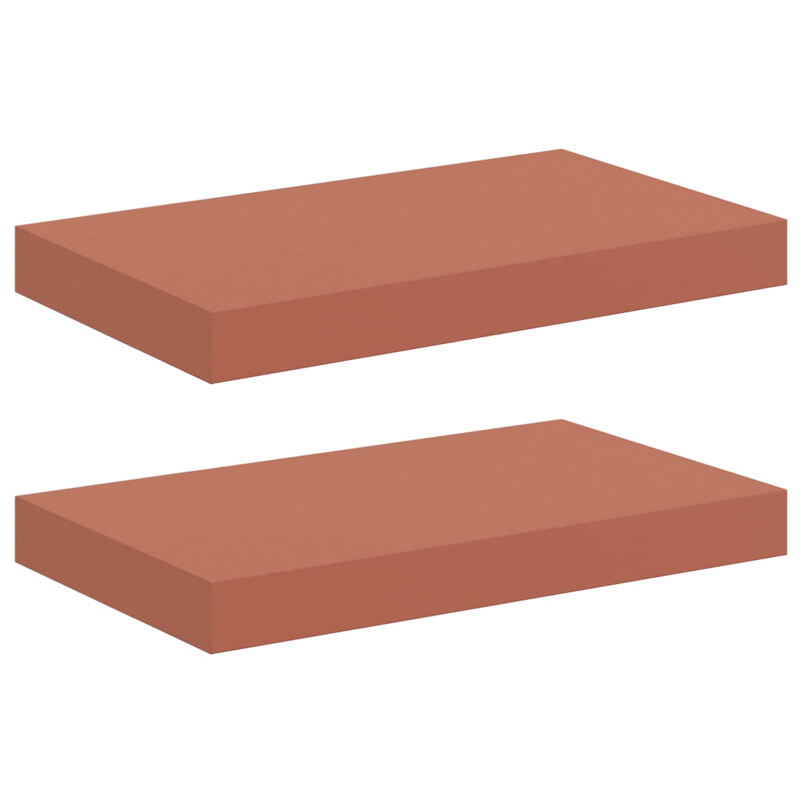 Polica na zidu 2 pcs Crvena 40 x 23,5 x 4 cm Konstruirano drvo