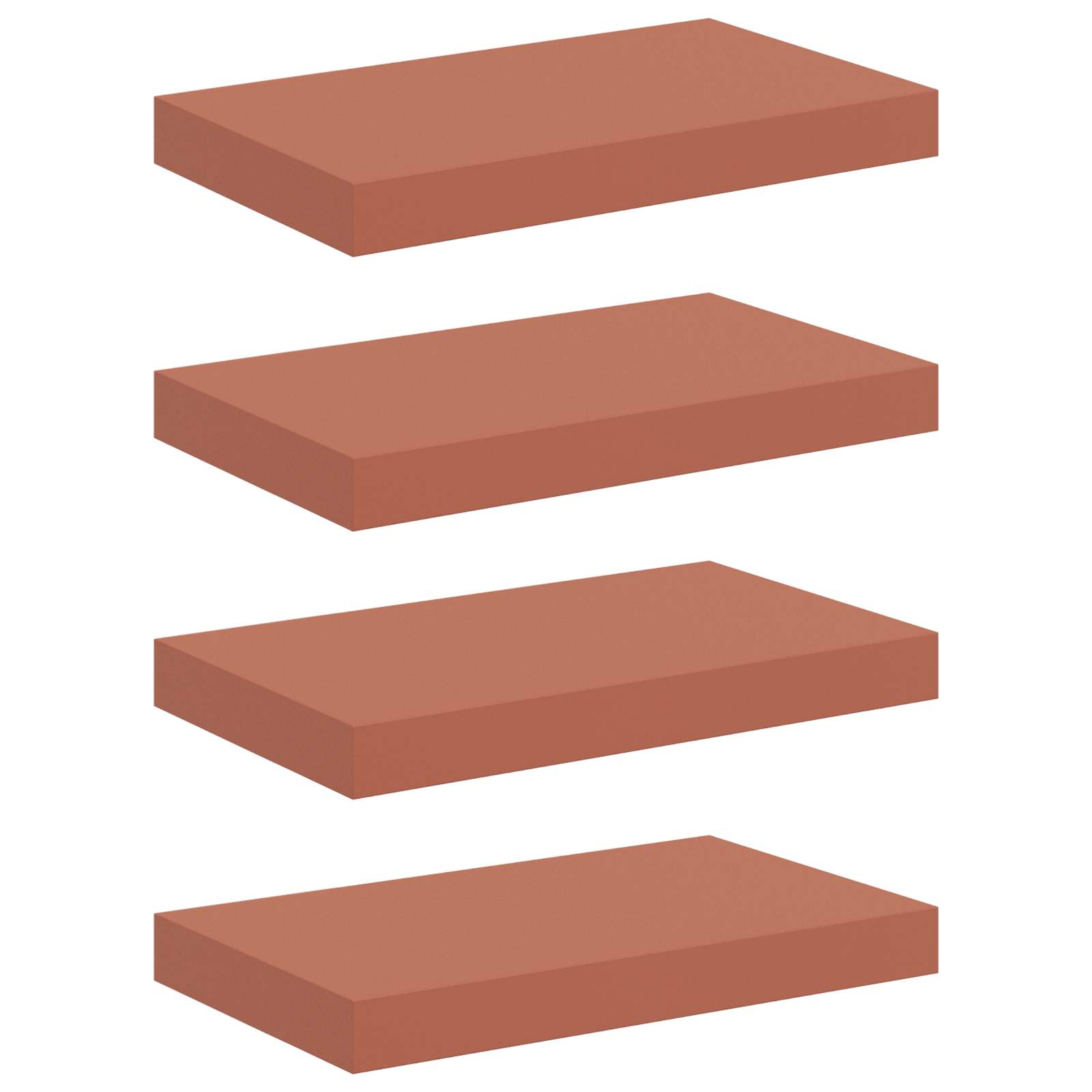 Polica na zidu 4 pcs Crvena 40 x 23,5 x 4 cm Konstruirano drvo