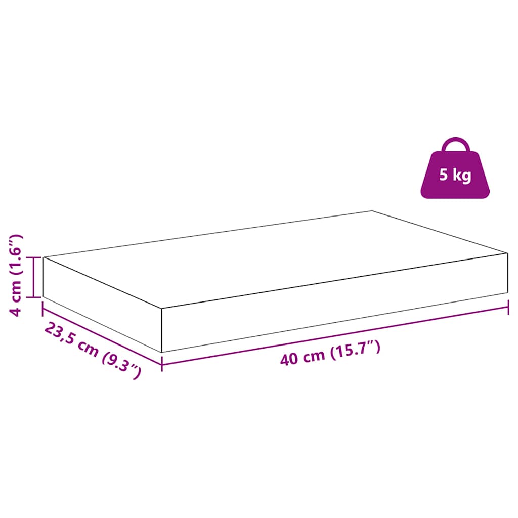 Polica na zidu 4 pcs Crvena 40 x 23,5 x 4 cm Konstruirano drvo
