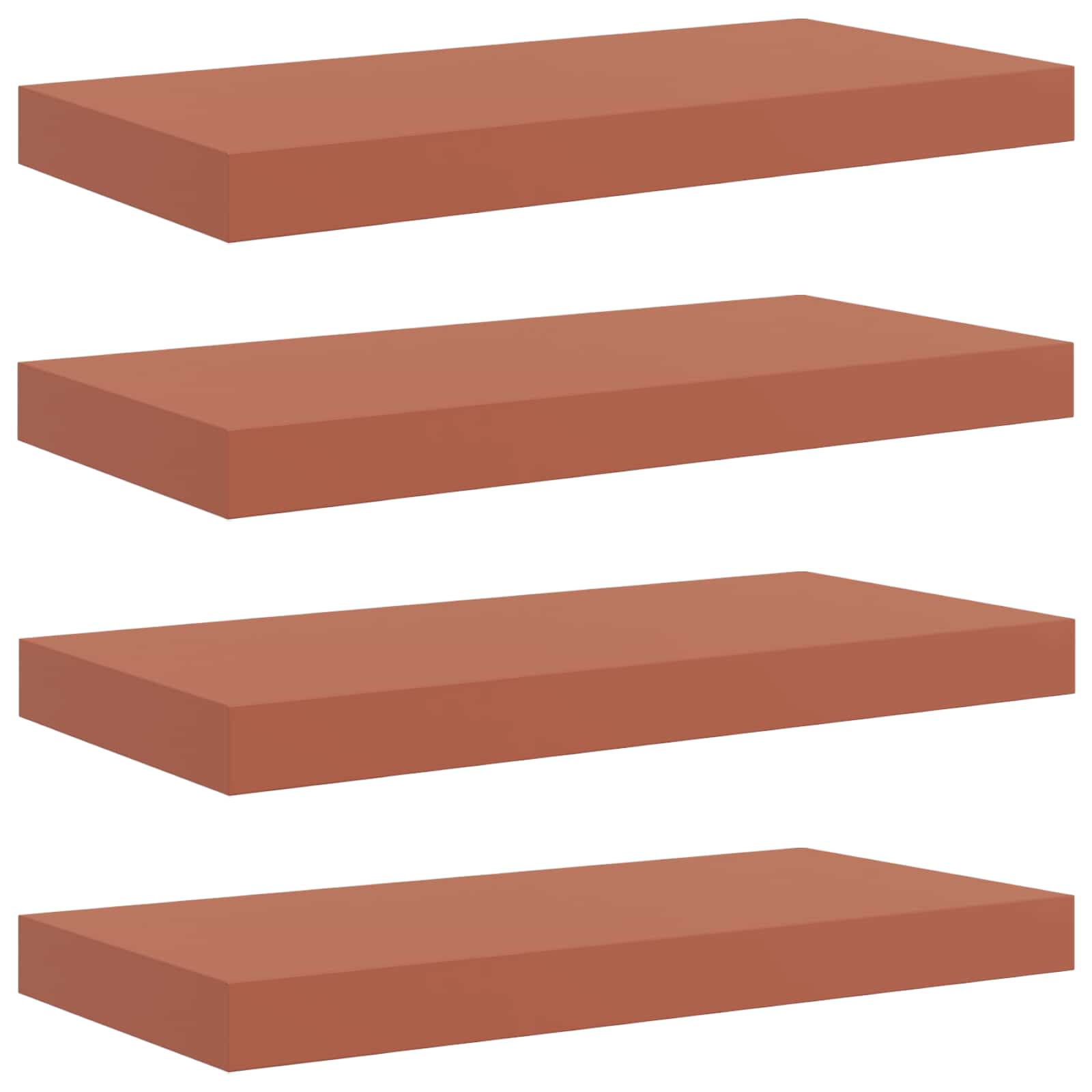 Polica na zidu 4 pcs Crvena 50 x 23 x 4 cm Konstruirano drvo